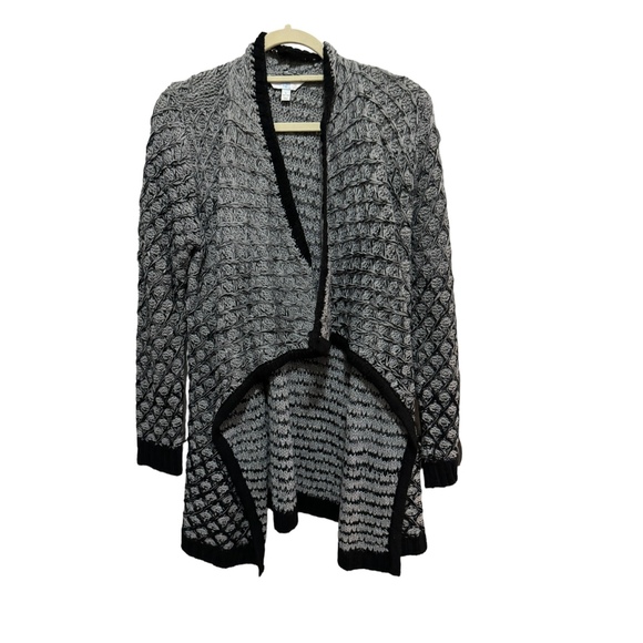 Time and True - Black / Gray Heather Shawl Collar Cardigan - Size L - Picture 1 of 3